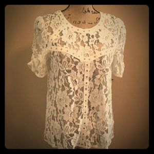 Sexy cream lace top! NWT!